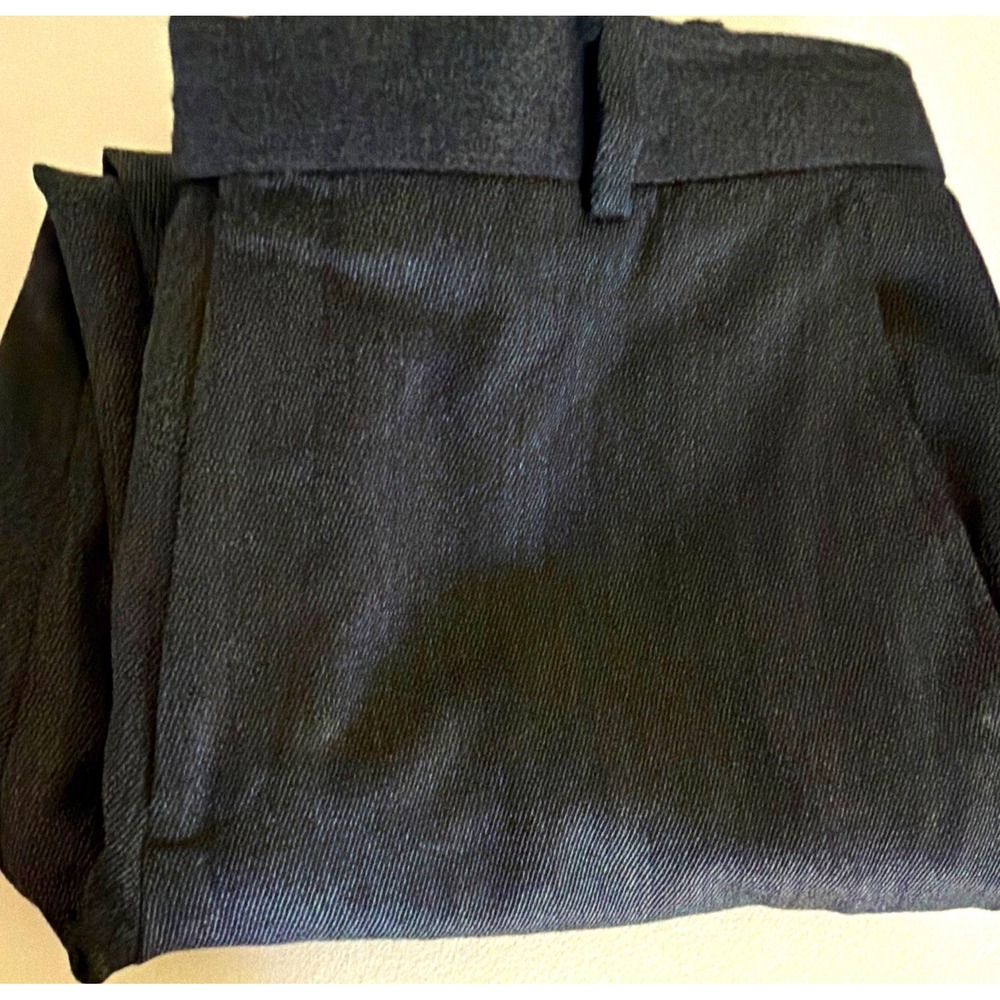 Grant Thomas Men's Black Wool Twill Flat Front Straight Leg Dress Pants 36x30